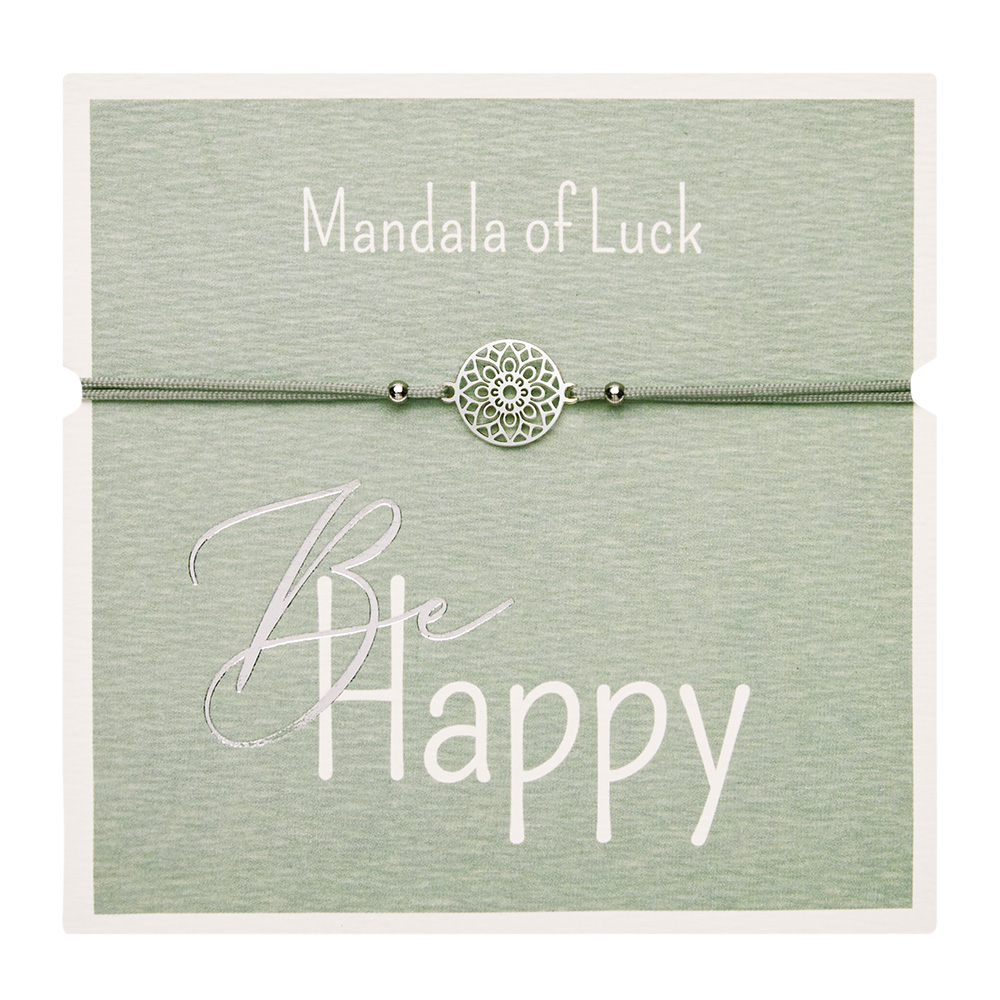 Armband - "Be Happy" - Edelstahl - Mandala des Glücks