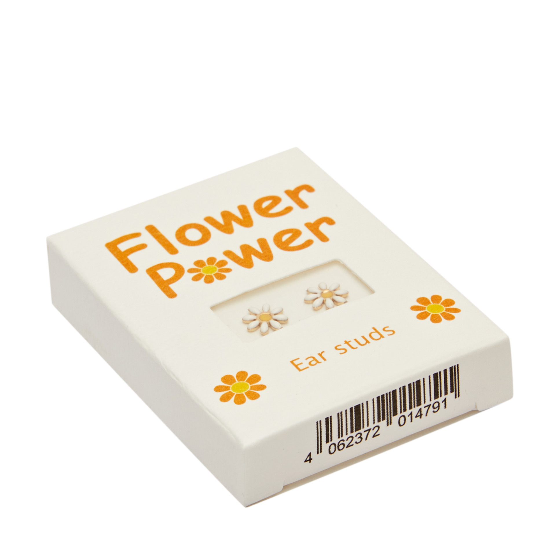 Ohrstecker - "Flower Power" - vergoldet - Weiß