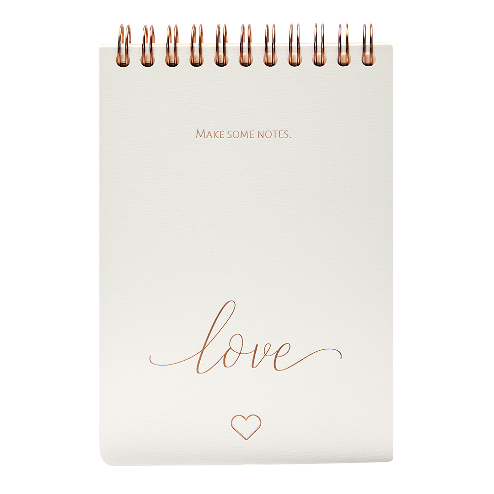 Notebook DIN A6 "Love" - rose gold coloured