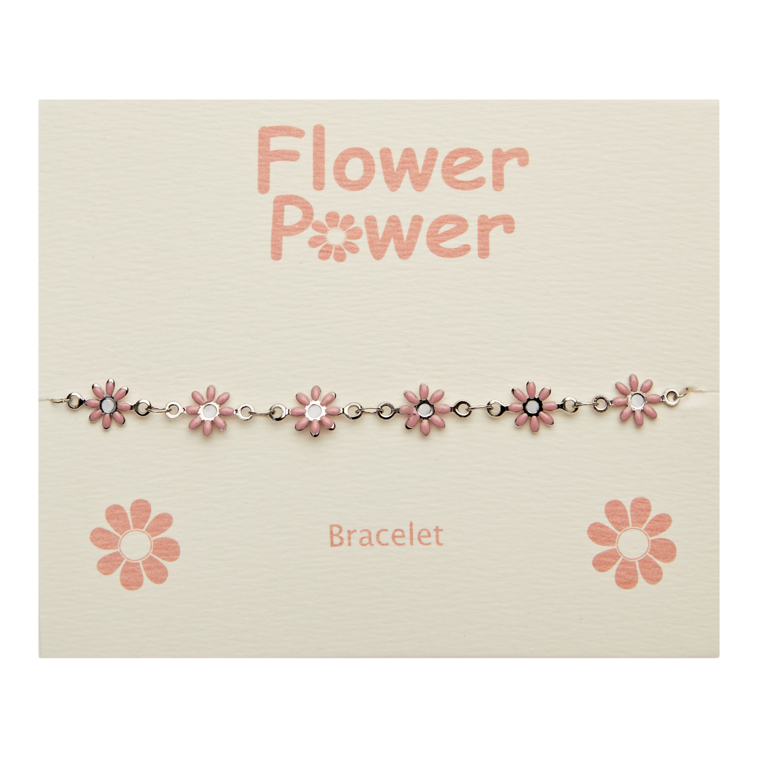 Armband - "Flower Power" - Edelstahl - Pink